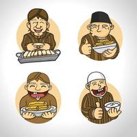 Javanese unique character for food brand vector