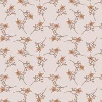 Hand drawn vintage flower seamless pattern. Simple floral wallpaper. vector