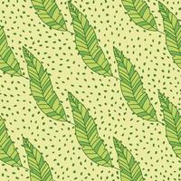 Simple tropical palm leaves seamless pattern. Linear exotic botanical texture. vector