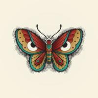 Vintage butterflies with eye wings vector