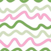 Abstract wavy lines seamless pattern. Funny waves endless wallpaper. Creative stripes background. vector