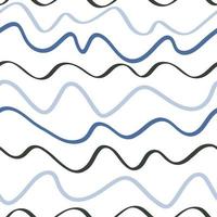 Abstract wavy line endless wallpaper. Hand drawn stripes seamless pattern. Waves background. vector