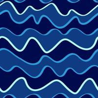 Abstract wavy line seamless pattern. Horizontal waves background. Hand drawn stripes vector