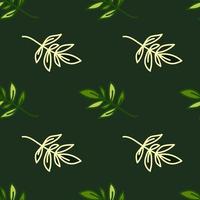 Cute outline leaves seamless pattern. Simple leaf wallpaper. Botanical floral background. vector