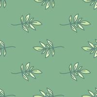 Cute outline leaves seamless pattern. Simple leaf wallpaper. Botanical floral background. vector