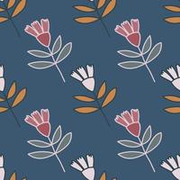 Flower seamless pattern in naive art style. Abstract simple floral wallpaper. vector