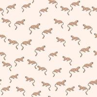 Decorative seamless pattern with doodle cute leopard. Hand drawn cheetah endless wallpaper. vector