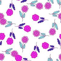 Decorative seamless pattern with doodle folk flowers ornament. vector