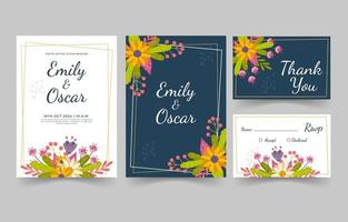 Colorful Wedding Invitation Template vector