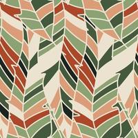Linear tropical palm leaves seamless pattern. Exotic botanical texture. Jungle leaf seamless wallpaper. Floral background. Design for fabric, surface, textile print, wrapping, cover vector