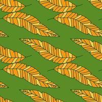 Simple tropical palm leaves seamless pattern. Linear exotic botanical texture. vector