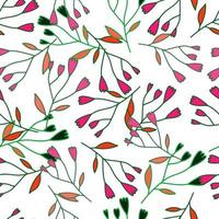 Cute abstract flower seamless pattern. Hand drawn floral wallpaper. vector