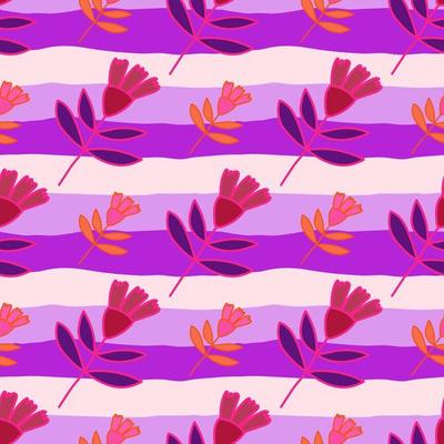 Flower seamless pattern in naive art style. Abstract simple floral wallpaper.