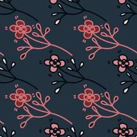 Hand drawn vintage flower seamless pattern. Simple floral wallpaper. vector