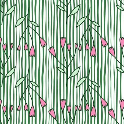 Cute abstract flower seamless pattern. Hand drawn floral wallpaper.