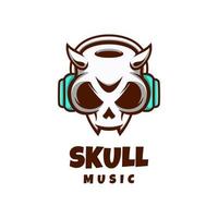 Illustration vector graphic of Skull Music, good for logo design