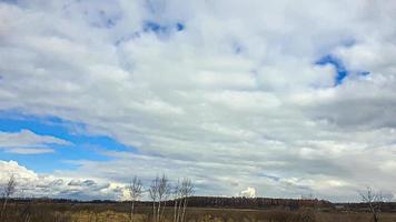 Blue sky with clouds. Road, exit from the occupied territories. War in Ukraine. Escape from the aggressor. photo