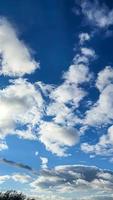 Blue sky with clouds. Road, exit from the occupied territories. War in Ukraine. Escape from the aggressor. photo