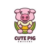 Illustration vector graphic of Cute Pig, good for logo design