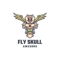 Illustration vector graphic of Fly Skull, good for logo design