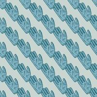 Football glove sketch seamless pattern. Vintage element of goalkeeper in hand drawn style. vector
