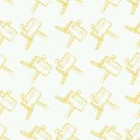 Mailbox engraved seamless pattern. Vintage letterbox in hand drawn style. vector