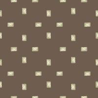 Mailbox engraved seamless pattern. Vintage letterbox in hand drawn style. vector