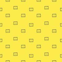Opened window lean forward seamless pattern. Retro element inside wall in hand drawn style. vector