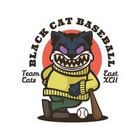 Illustration vector graphic of Black Cat Baseball, good for logo design