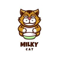 Illustration vector graphic of Milky Cat, good for logo design