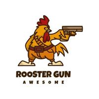 Illustration vector graphic of Rooster Gun, good for logo design