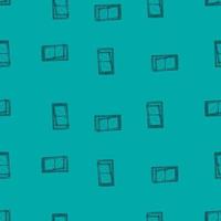 Windows lean forward engraved seamless pattern. Retro frame glass window hand drawn style. vector