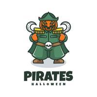 ilustración vectorial gráfico de piratas halloween, bueno para el diseño de logotipos vector
