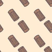 High chef hat sketch seamless pattern. Kitchen traditional element for cook in hand drawn style. vector