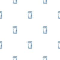 Windows lean forward engraved seamless pattern. Retro frame glass window hand drawn style. vector