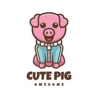 Illustration vector graphic of Cute Pig, good for logo design