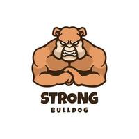 gráfico vectorial de ilustración de bulldog fuerte, bueno para el diseño de logotipos vector