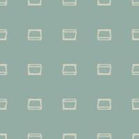 Opened window lean forward seamless pattern. Retro element inside wall in hand drawn style. vector