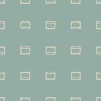 Opened window lean forward seamless pattern. Retro element inside wall in hand drawn style. vector