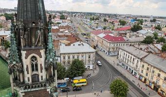 vista aérea de lviv, ucrania foto