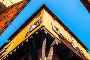 HDR View of old city centre in Bologna photo