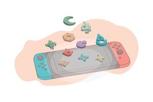 isometric flat game icon for mobile and web game application vector