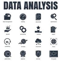 Set of Data analysis icon logo vector illustration. Data Analysis pack symbol template for graphic and web design collection