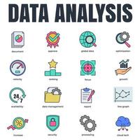 Set of Data analysis icon logo vector illustration. Data Analysis pack symbol template for graphic and web design collection