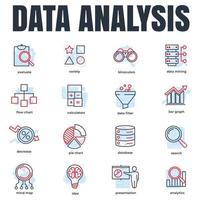 Set of Data analysis icon logo vector illustration. Data Analysis pack symbol template for graphic and web design collection