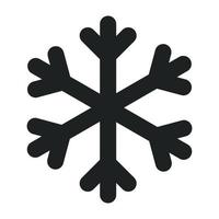signo de copo de nieve con icono sólido vector