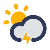 Thunder Cloud with Shady Icon vector