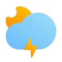 Thunder Cloud with Flat Icon vector