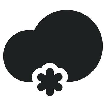 nube de nieve con icono sólido vector
