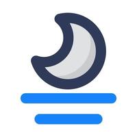 signo de salida de la luna con icono sombreado vector